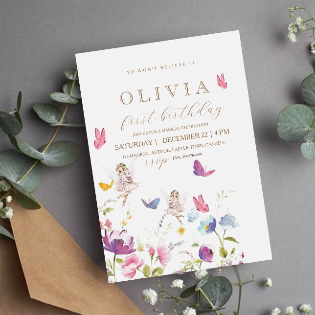 Fairy Princess Blomsterträdgård Flick kalas Inbjudningar (Skapare uppladdad)
