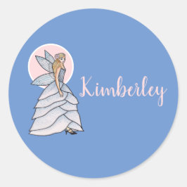 Fairy Princess Bride Dress Mode Illustration Runt Klistermärke