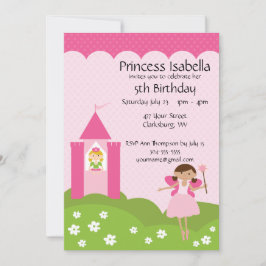 Fairy Princess Castle Birthday Inbjudningar