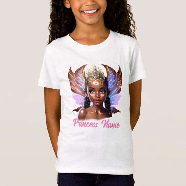 Fairy princess DIY namn Flickor födelsedagstema T Shirt (Framsida)