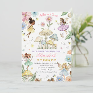 Fairy Princess Flower Garden Girls Birthday Inbjudningar