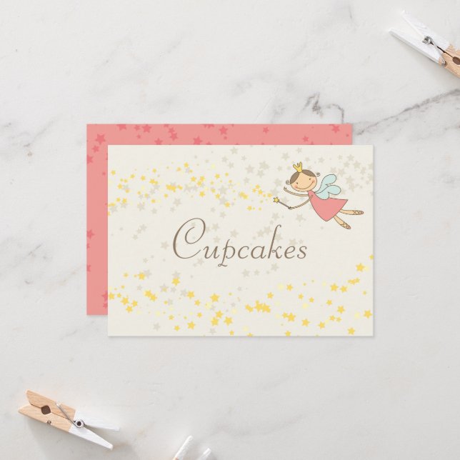 Fairy Princess Födelsedagsfest Decor Bord Sign Inbjudningar (Fram/Back In Situ)