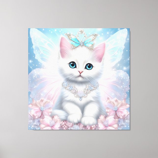 Fairy Princess Kitten Canvastryck (Framsida)