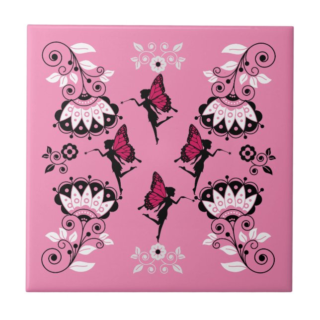 Fairy Princess Mönster Print Kakelplatta (Framsidan)