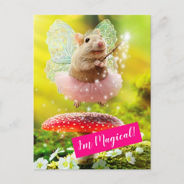 Fairy Princess Mouse Inbjudan Vykort (Framsida)