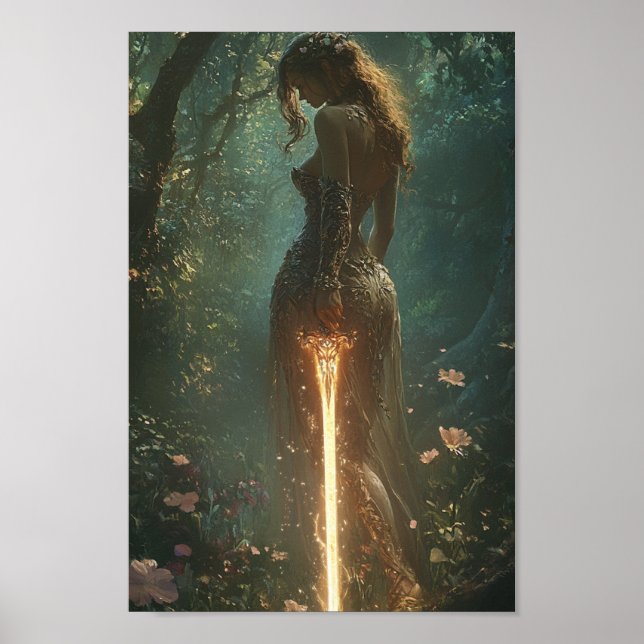 Fairy Princess och hennes Elven Sword Poster (Framsidan)