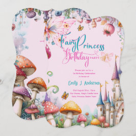 Fairy Princess Party Magic Birthday Bash Inbjudningar