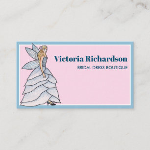Fairy Princess Petals Dress Mode Illustration Visitkort