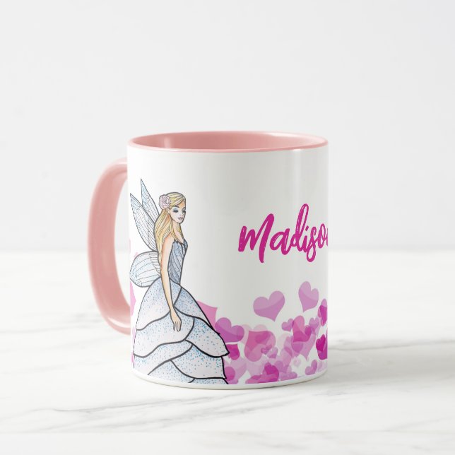 Fairy Princess Rosa Hearts Mode Illustration Mugg (Framsida vänster)