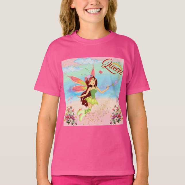 Fairy Queen - Girls Tshirt T Shirt (Framsida)