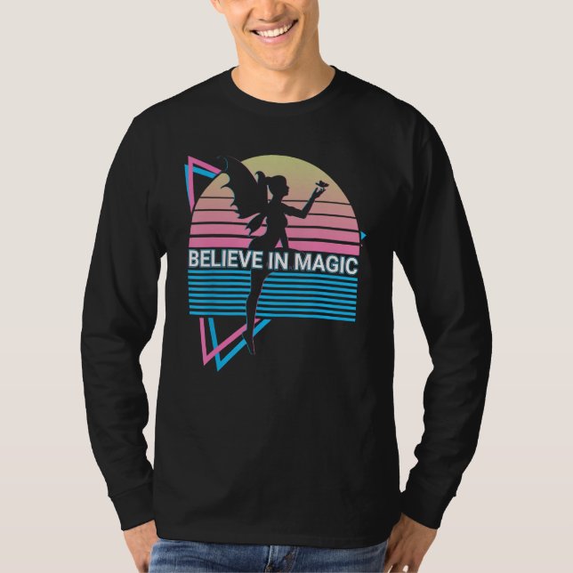 Fairy Retro Believe In Magic T Shirt (Framsida)