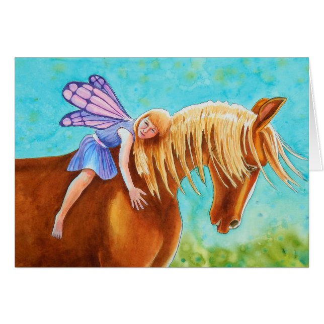 Fairy Rider, Horse Hälsningskort (Framsidan Horizontal)