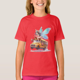 Fairy Riding School Buss Girl's T-Shirt