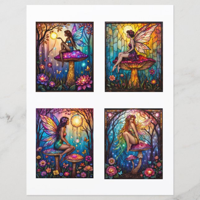 Fairy Scrapbook Junk Journal Collage Paper (Framsida)