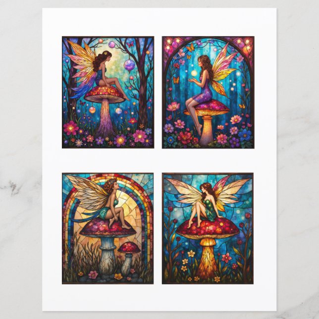 Fairy Scrapbook Junk Journal Collage Paper (Framsida)