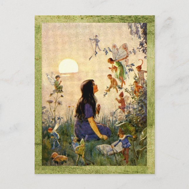 Fairy Secrets - Antique Postcard Vykort (Framsida)