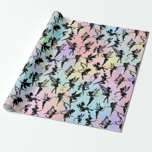 Fairy Silhouette Mönster Sparkly Rainbow Presentpapper