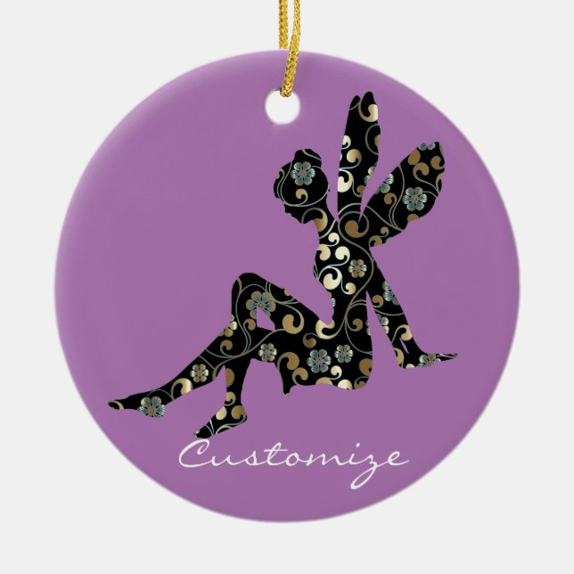 Fairy Silhouette Thunder_Cove Julgransprydnad Keramik (Framsidan)