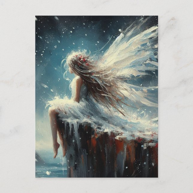 Fairy Sitta på en Cliff Vykort (Framsida)