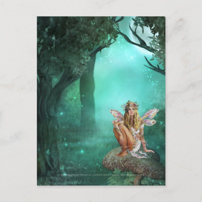 Fairy Sitta på ett svampskyddskort 2 Vykort (Framsida)