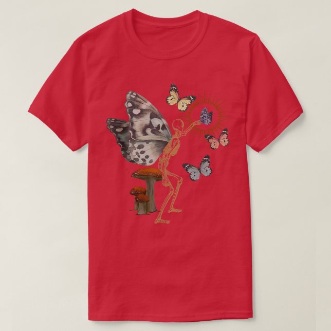 Fairy Skeletton Butterfly Fairycore Aesthetic Cott T Shirt (Design framsida)