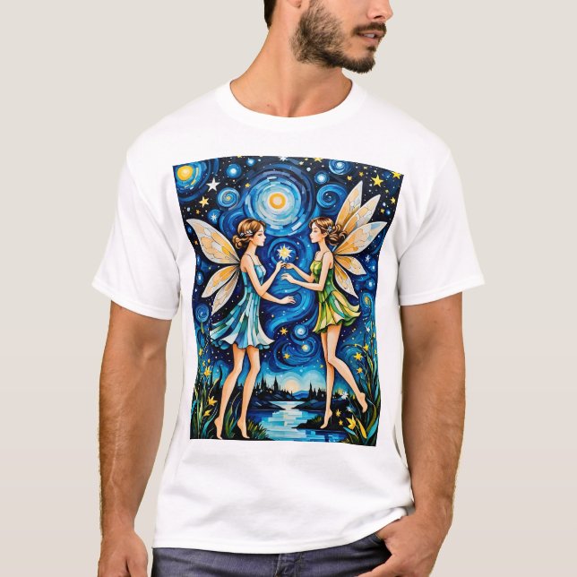 Fairy Starry Night Magic T Shirt Fantasy Aesttheti (Framsida)