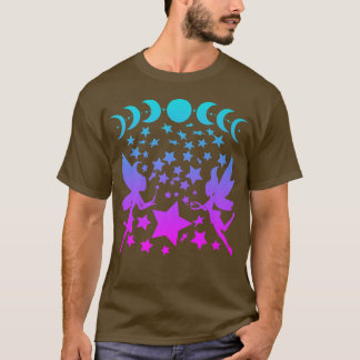 Fairy Stars Måne Pases Silhouette Fantasy T Shirt