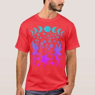 Fairy Stars Måne Pases Silhouette Fantasy T Shirt