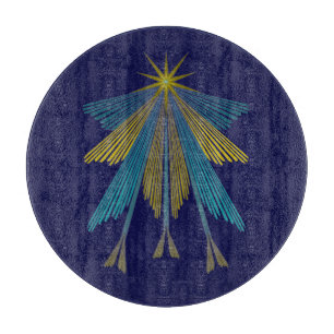 Fairy Stars Navy Glass Caking Board