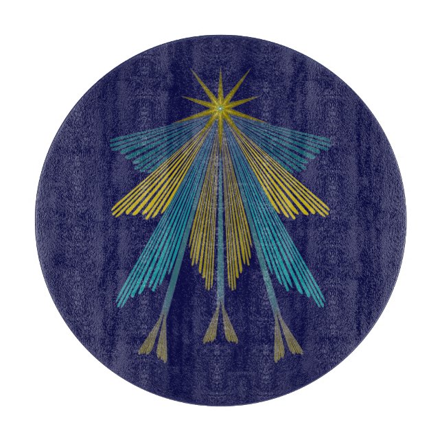 Fairy Stars Navy Glass Caking Board (Framsidan)