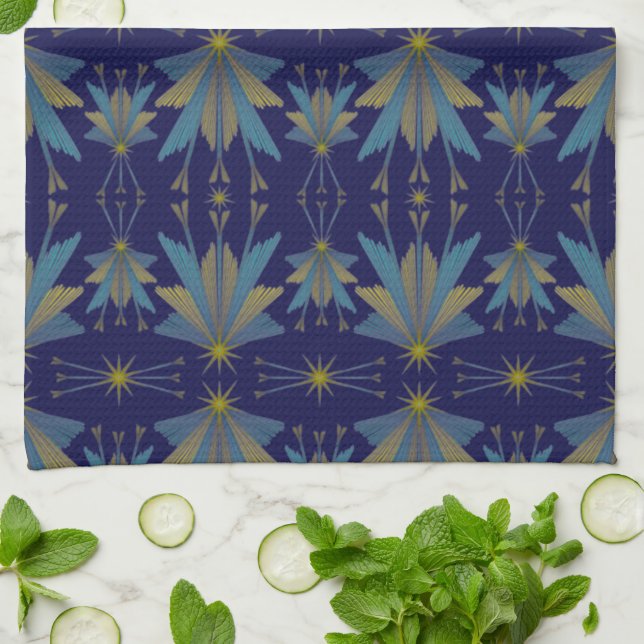 Fairy Stars Navy Kitchen Towel Kökshandduk (Vikta)