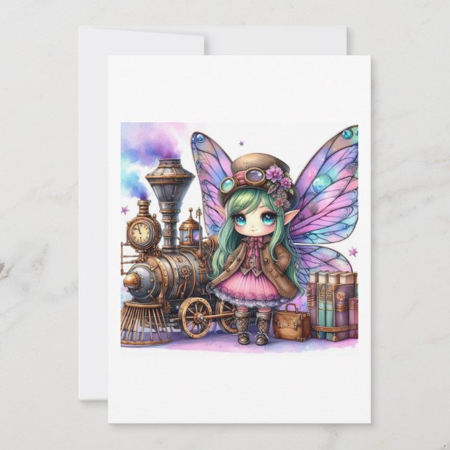 fairy steampunk inbjudningar (Framsida)