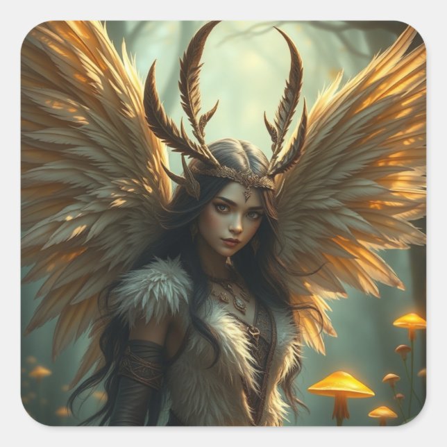 Fairy Stickers Fyrkantigt Klistermärke (Framsida)