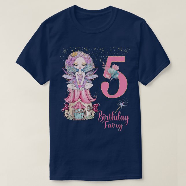 Fairy Tale Älvors Princess Födelsedagsfest 1:e 4:e T Shirt (Design framsida)