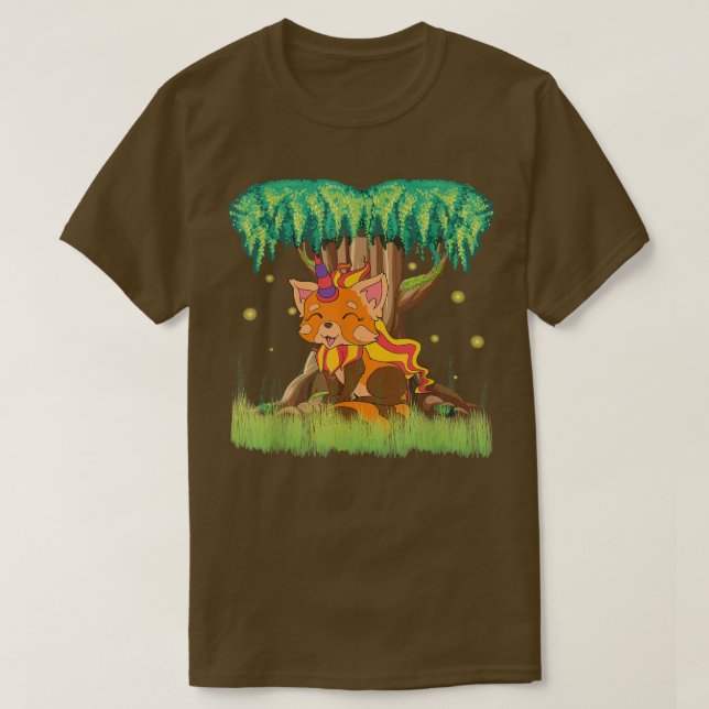 Fairy Tale Animal Red Pandacorn Magic Unicorn Re T Shirt (Design framsida)