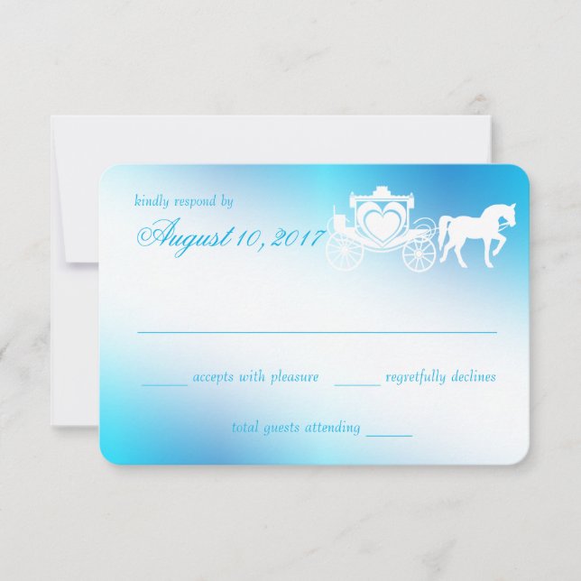 Fairy Tale Carriage Peacock Blue Response OSA Kort (Framsida)