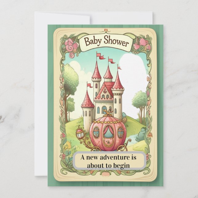 Fairy Tale Castle Baby Shower Invitation Inbjudningar (Framsida)