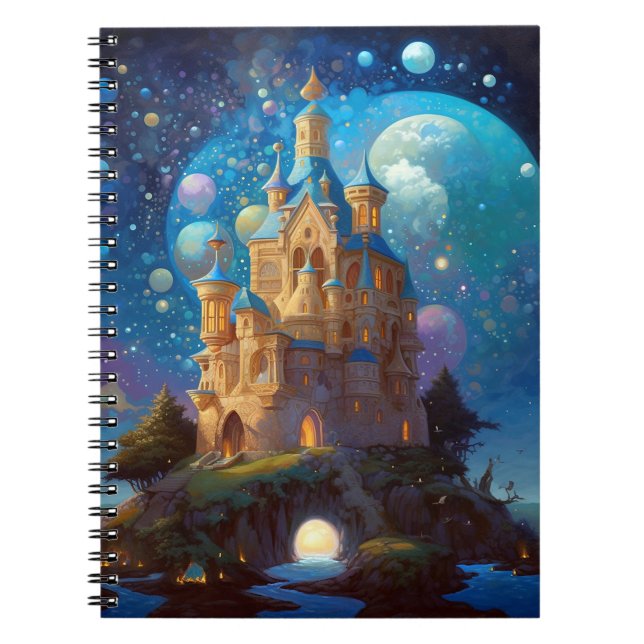 Fairy Tale Castle Fantasy Art Anteckningsbok (Framsidan)
