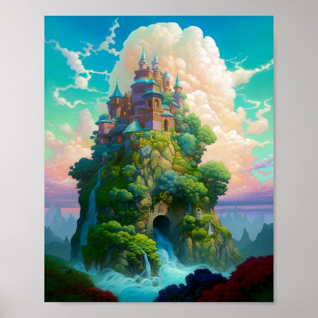 Fairy Tale Castle Fantasy Art Poster (Framsidan)