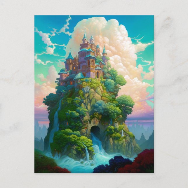 Fairy Tale Castle Fantasy Art Vykort (Framsida)