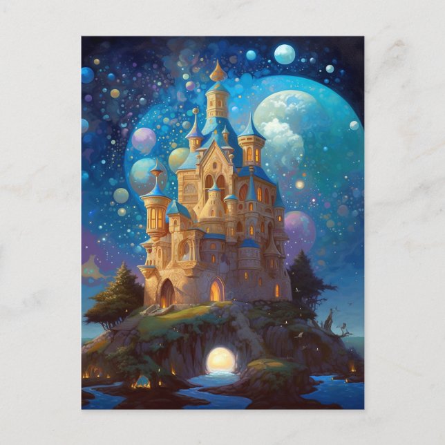 Fairy Tale Castle Fantasy Art Vykort (Framsida)