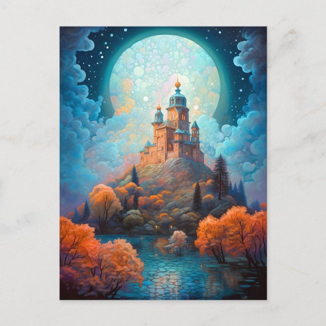 Fairy Tale Castle Fantasy Art Vykort (Framsida)