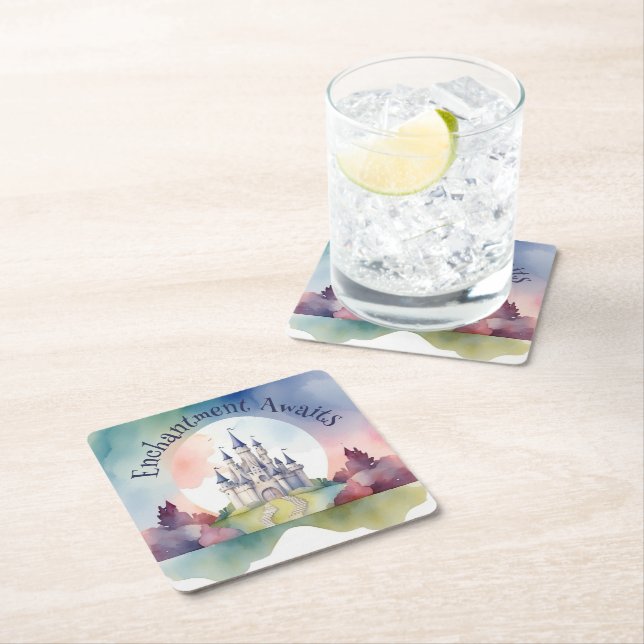 Fairy Tale Castle Party Underlägg Papper Kvadrat (Insitu)