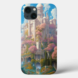Fairy Tale Castle Rosa White Guld Fantasy Art