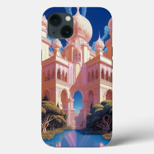 Fairy Tale Castle Rosa White Guld Fantasy Art