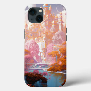 Fairy Tale Castle Rosa White Guld Fantasy Art