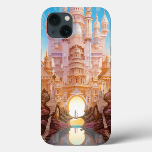 Fairy Tale Castle Rosa White Guld Fantasy Art