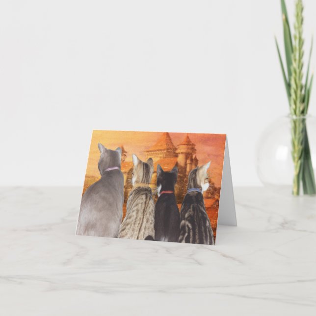 FAIRY TALE CATS Note Card Kort (Framsida)