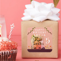 Fairy Tale Door Flower Teckning Girl Födelsedagsfe