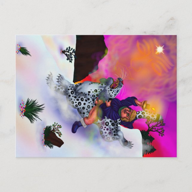 Fairy Tale Fantasy Light of Hope vinterdrömkonst Helg Vykort (Framsida)